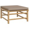 Loungegrupp 7 delar taupe dynor bambu vidaXL – miniatyr 6