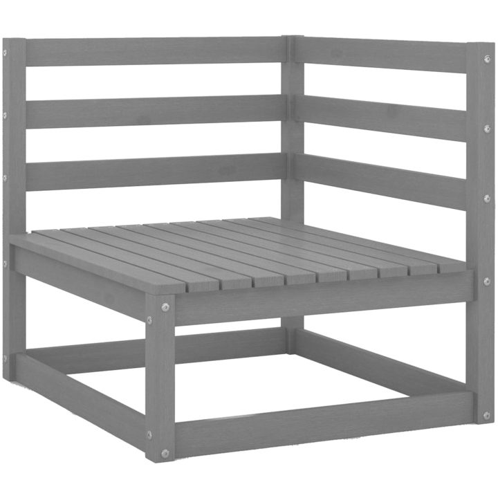 Loungegrupp 8 delar grå massiv furu vidaXL – bild 4