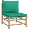 Loungegrupp 8 delar gröna dynor bambu vidaXL – miniatyr 5