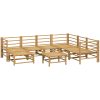 Loungegrupp 8 delar ljusgråa dynor bambu vidaXL – miniatyr 4