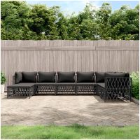 Loungegrupp 8 delar med dynor antracit steel vidaXL