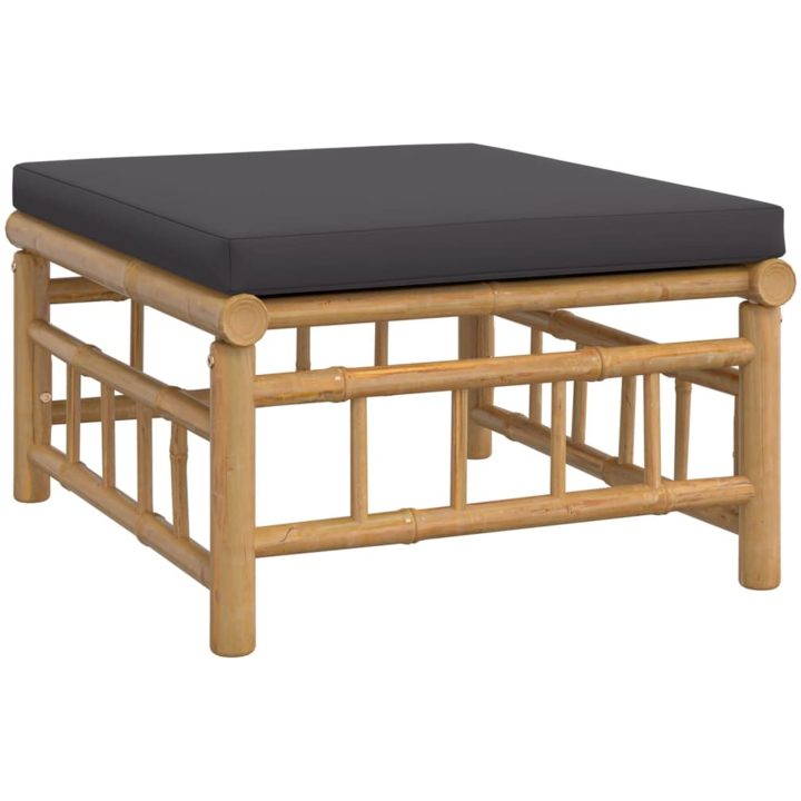 Loungegrupp 8 delar mörkgrå dynor bambu vidaXL – bild 6