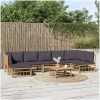Loungegrupp 8 delar mörkgrå dynor bambu vidaXL – miniatyr 1