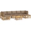 Loungegrupp 8 delar taupe dynor bambu vidaXL – miniatyr 2