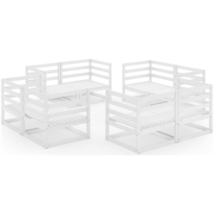 Loungegrupp 8 delar vit massiv furu vidaXL – bild 2