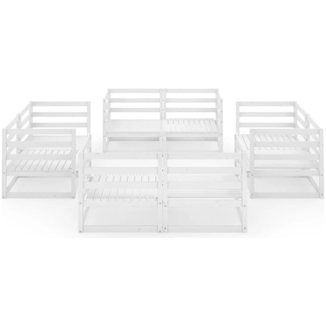 Loungegrupp 8 delar vit massiv furu vidaXL – bild 3