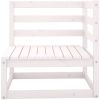 Loungegrupp 8 delar vit massiv furu vidaXL – miniatyr 5