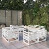 Loungegrupp 8 delar vit massiv furu vidaXL – miniatyr 1