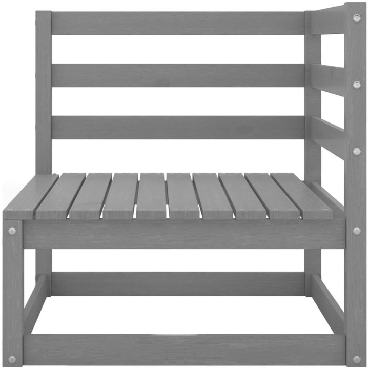 Loungegrupp 9 delar grå massiv furu vidaXL – bild 5