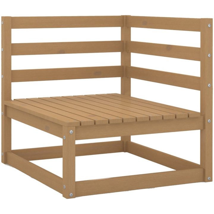 Loungegrupp 9 delar honungbrun massiv furu vidaXL – bild 4