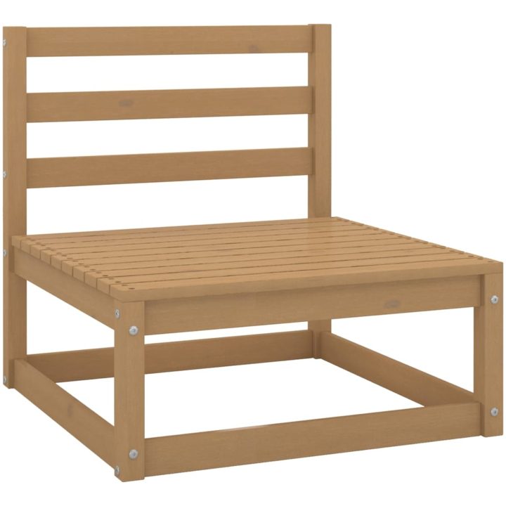 Loungegrupp 9 delar honungbrun massiv furu vidaXL – bild 6