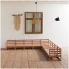 Loungegrupp 9 delar honungbrun massiv furu vidaXL – miniatyr 1