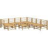 Loungegrupp 9 delar ljusgråa dynor bambu vidaXL – miniatyr 4