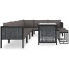 Loungegrupp 9 delar med dynor konstrotting antracit vidaXL – miniatyr 2