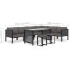 Loungegrupp 9 delar med dynor konstrotting antracit vidaXL – miniatyr 12