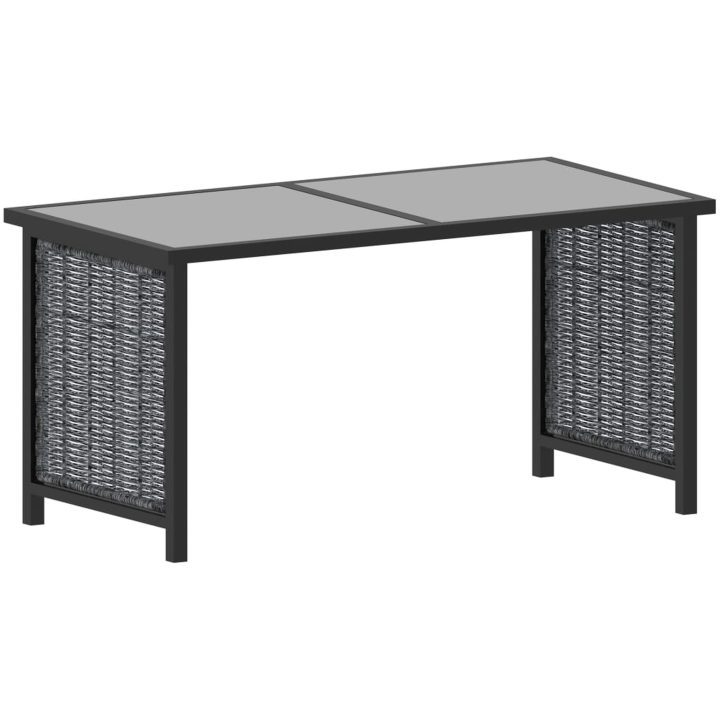 Loungegrupp 9 delar med dynor konstrotting antracit vidaXL – bild 4