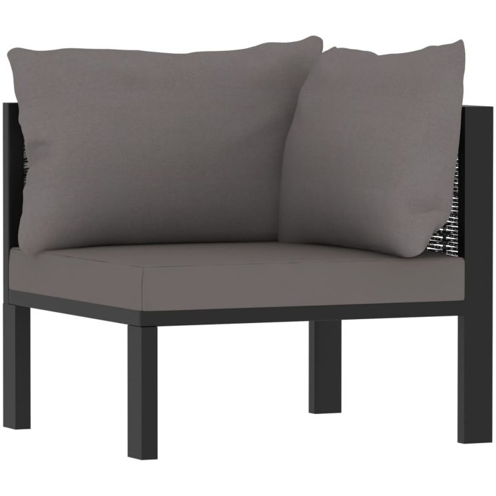 Loungegrupp 9 delar med dynor konstrotting antracit vidaXL – bild 6