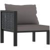 Loungegrupp 9 delar med dynor konstrotting antracit vidaXL – miniatyr 7