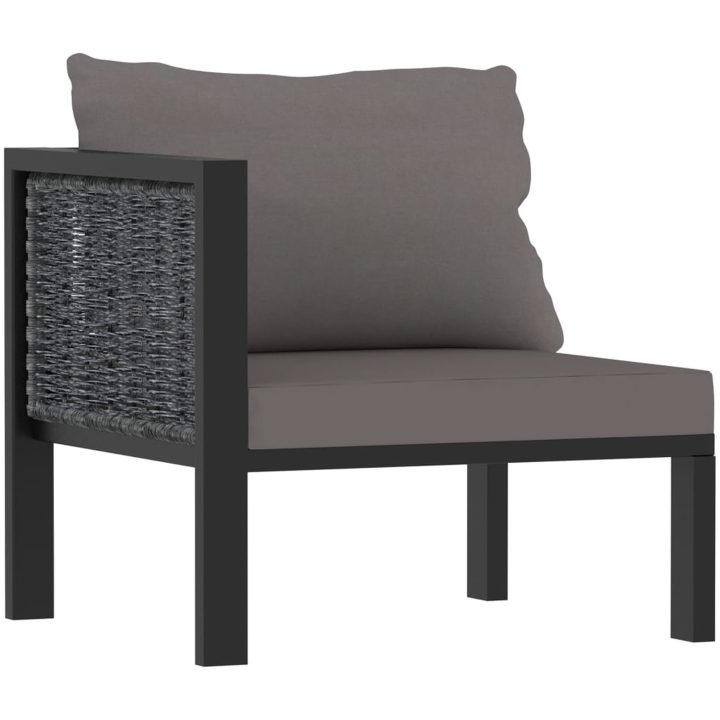 Loungegrupp 9 delar med dynor konstrotting antracit vidaXL – bild 7