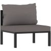 Loungegrupp 9 delar med dynor konstrotting antracit vidaXL – miniatyr 9