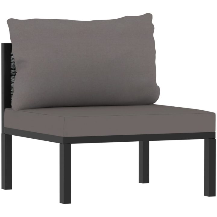 Loungegrupp 9 delar med dynor konstrotting antracit vidaXL – bild 9