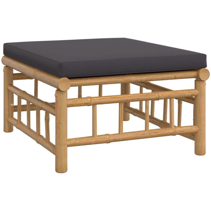 Loungegrupp 9 delar mörkgrå dynor bambu vidaXL – bild 6