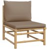 Loungegrupp 9 delar taupe dynor bambu vidaXL – miniatyr 5