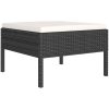 Loungegrupp för trädgården 10 delar m. dynor konstrotting svart vidaXL – miniatyr 3