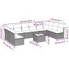 Loungegrupp för trädgården 11 delar brun konstrotting vidaXL – miniatyr 7