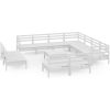 Loungegrupp för trädgården 12 delar vit massiv furu vidaXL – miniatyr 2