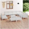 Loungegrupp för trädgården 12 delar vit massiv furu vidaXL – miniatyr 1