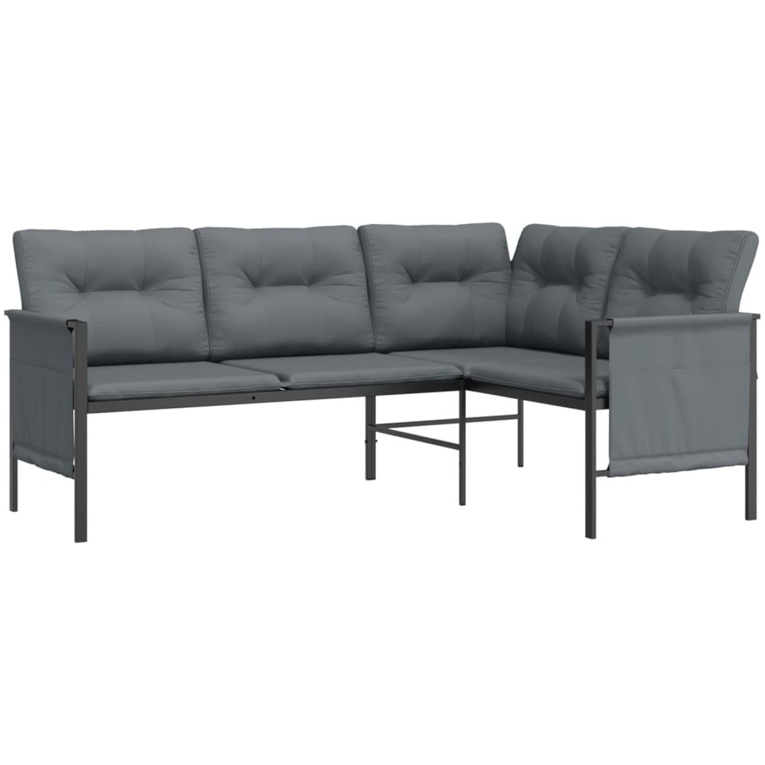 Loungegrupp för trädgården 2 delar antracit vidaXL – bild 4