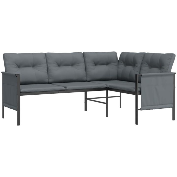 Loungegrupp för trädgården 2 delar antracit vidaXL – bild 4