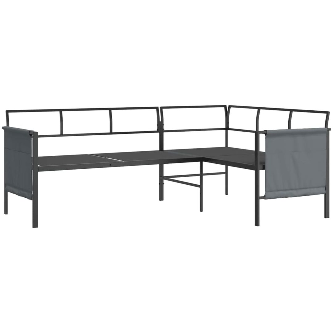 Loungegrupp för trädgården 2 delar antracit vidaXL – bild 5