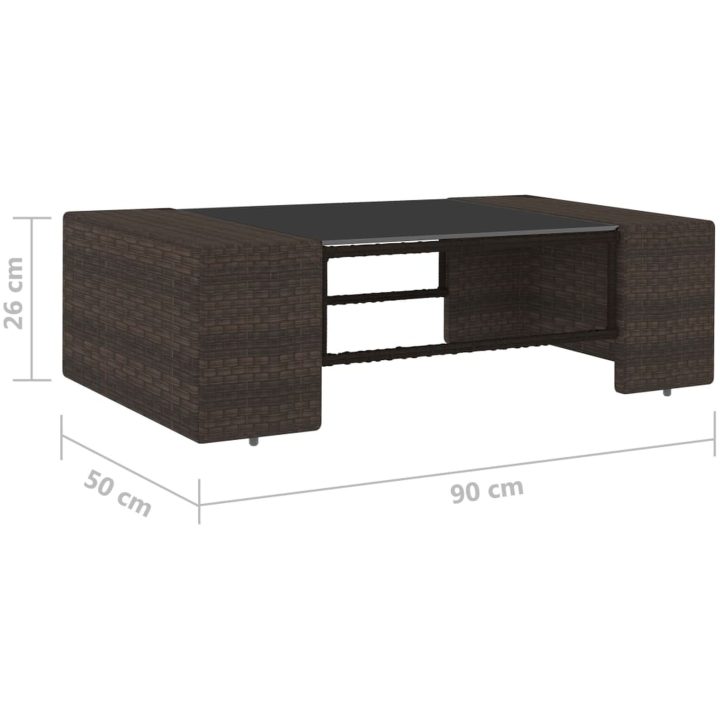 Loungegrupp för trädgården 2 delar konstrotting brun vidaXL – bild 11