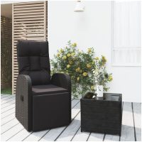 Loungegrupp för trädgården 2 delar svart konstrotting&stål vidaXL