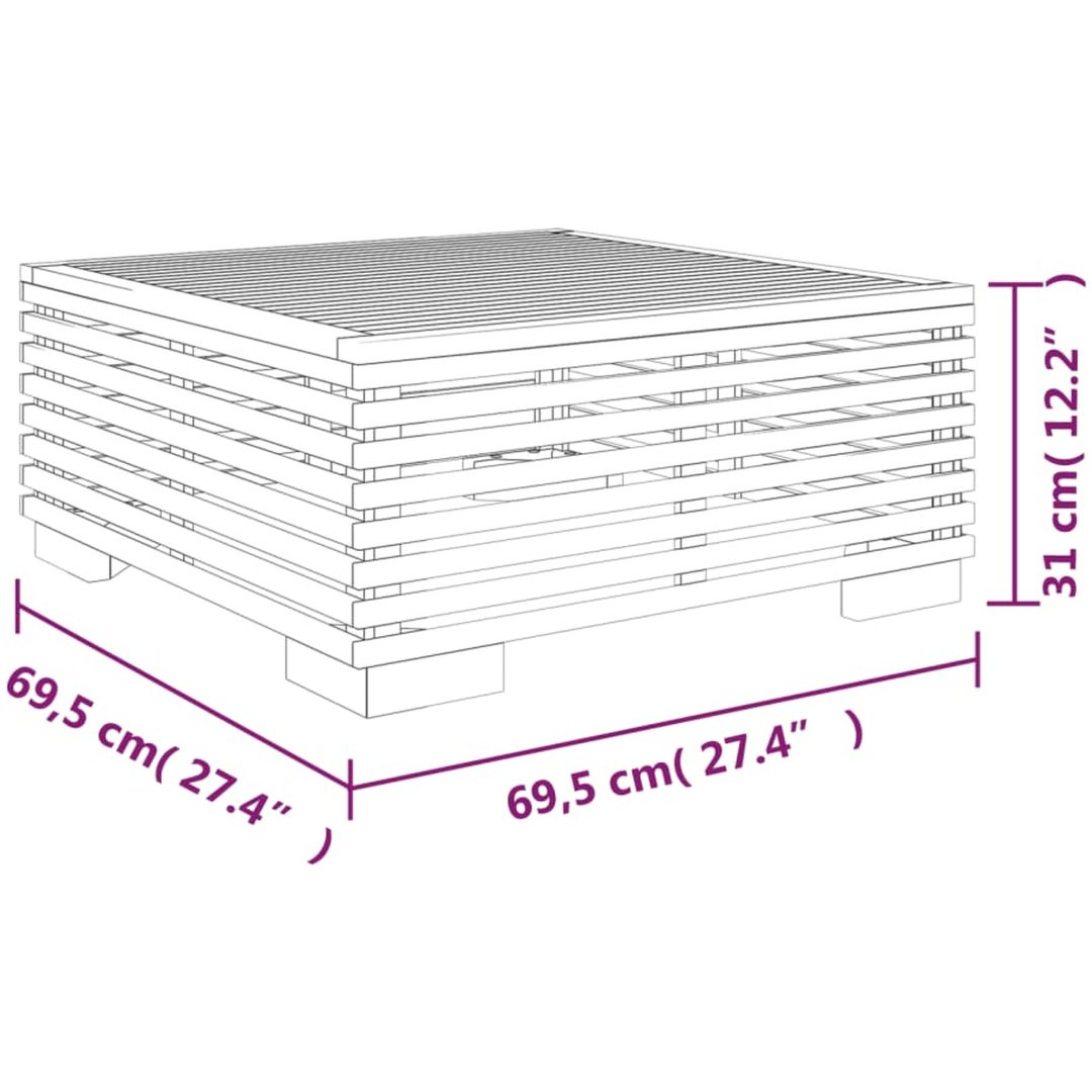Loungegrupp för trädgården 2 delar teak vidaXL – bild 10
