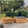 Loungegrupp för trädgården 2 delar teak vidaXL – miniatyr 1