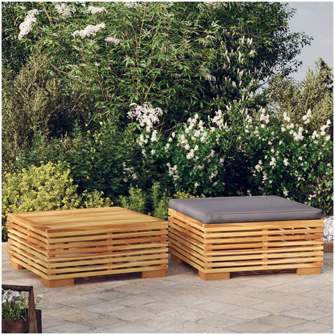 Loungegrupp för trädgården 2 delar teak vidaXL