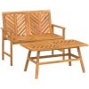 Loungegrupp för trädgården 2-sits massivt akaciaträ vidaXL #n/a – miniatyr 2