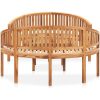 Loungegrupp för trädgården 3 delar bananformad massivt teakträ vidaXL 151 x 62 x 86 cm – miniatyr 3