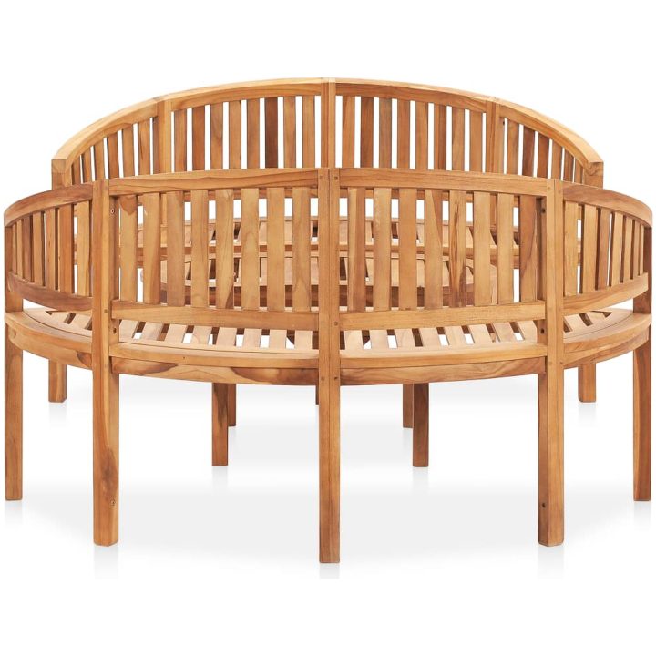 Loungegrupp för trädgården 3 delar bananformad massivt teakträ vidaXL 151 x 62 x 86 cm – bild 3