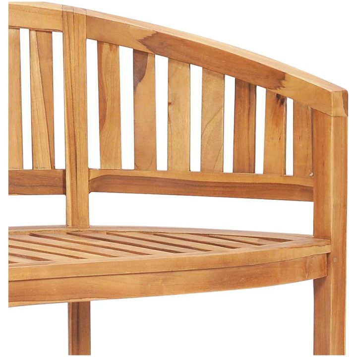 Loungegrupp för trädgården 3 delar bananformad massivt teakträ vidaXL 151 x 62 x 86 cm – bild 6