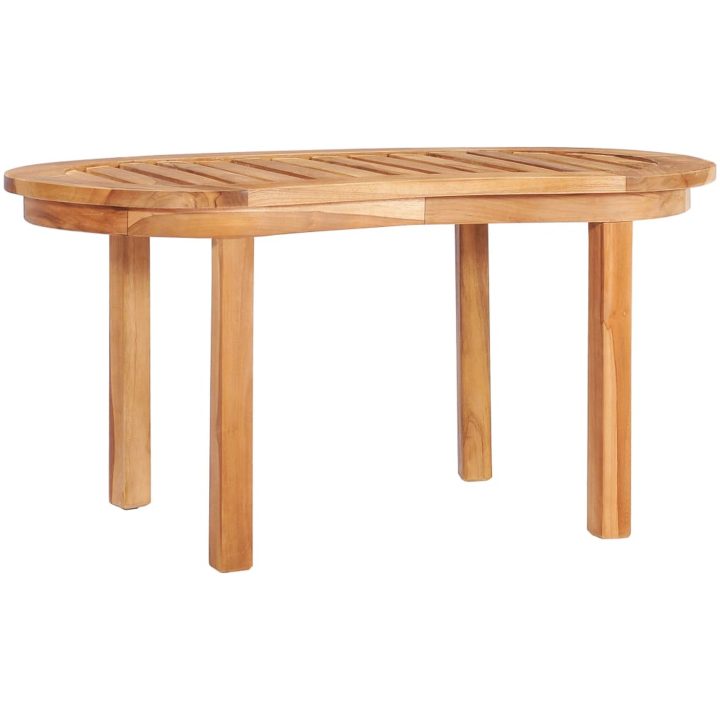 Loungegrupp för trädgården 3 delar bananformad massivt teakträ vidaXL 151 x 62 x 86 cm – bild 7