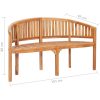 Loungegrupp för trädgården 3 delar bananformad massivt teakträ vidaXL 151 x 62 x 86 cm – miniatyr 10