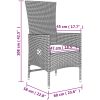 Loungegrupp för trädgården 3 delar beige konstrotting&stål vidaXL – miniatyr 6