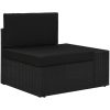Loungegrupp för trädgården 3 delar konstrotting svart vidaXL – miniatyr 5