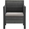 Loungegrupp för trädgården 3 delar m. dynor PP-rotting antracit vidaXL – miniatyr 4
