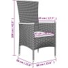 Loungegrupp för trädgården 3 delar svart konstrotting&akacia vidaXL – miniatyr 6