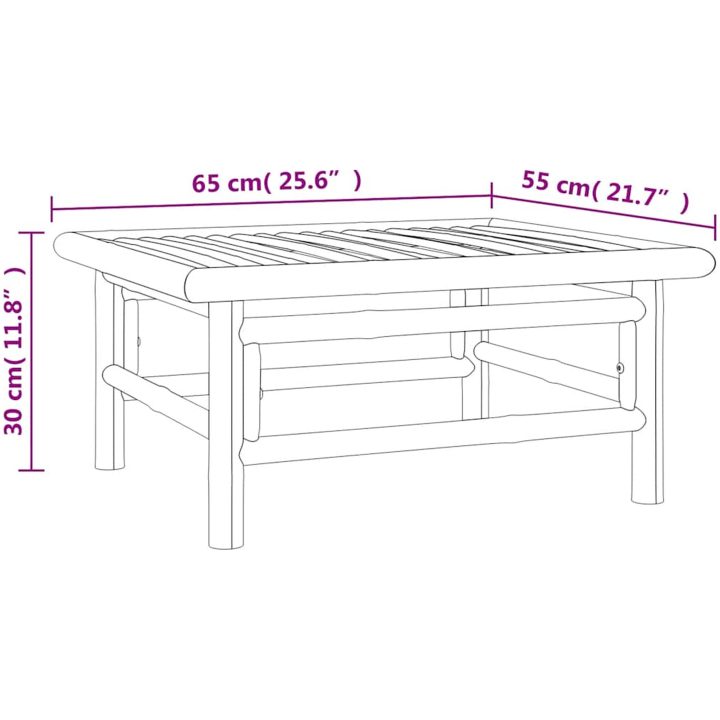 Loungegrupp för trädgården 3 delar taupe dynor bambu vidaXL – bild 11